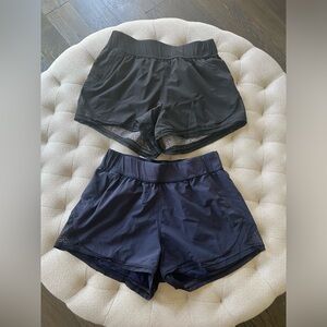 Two pairs reversible Lululemon shorts size 4